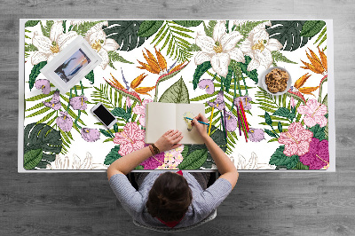 Full desk pad exotic flowers