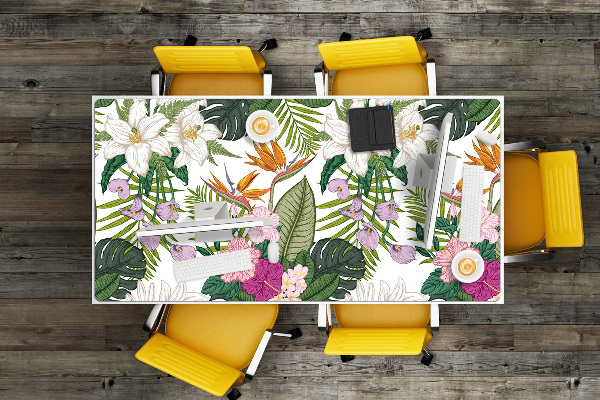 Full desk pad exotic flowers