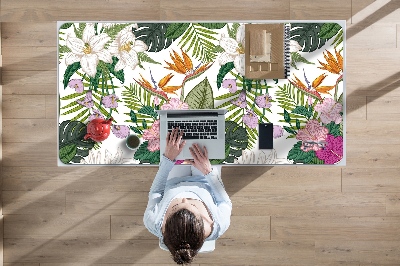 Full desk pad exotic flowers