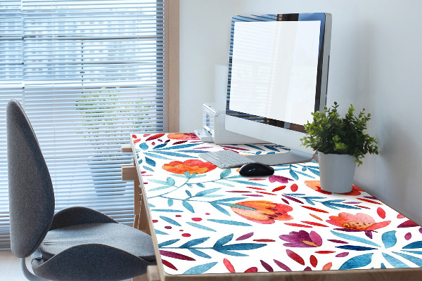 Large desk pad PVC protector vintage Poppies