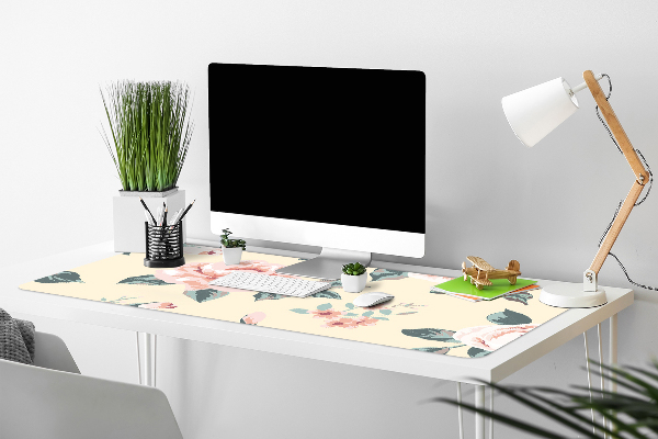 Large desk pad PVC protector Vintage Roses