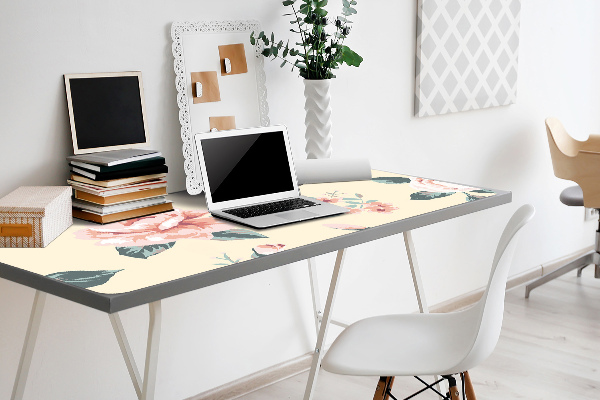 Large desk pad PVC protector Vintage Roses