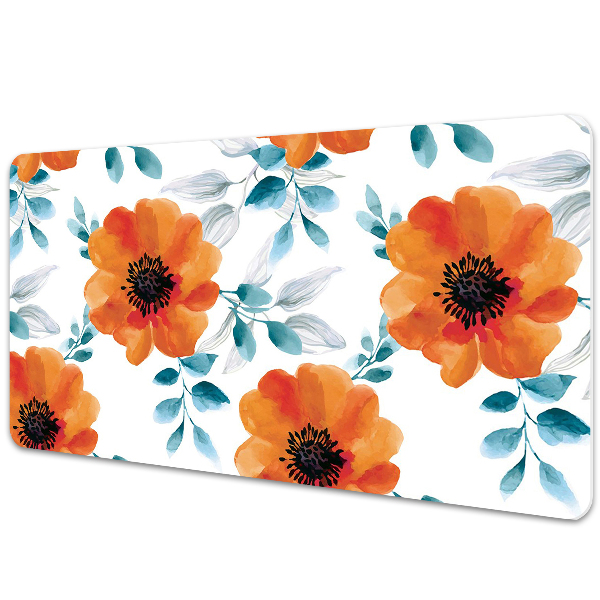 Desk mat orange flower