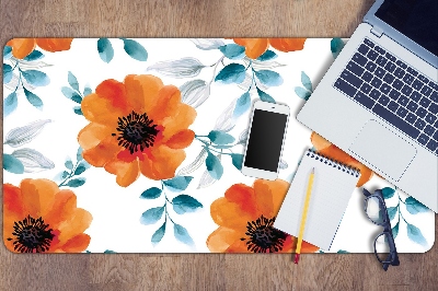 Desk mat orange flower