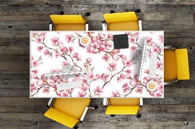 Large desk mat table protector pink flowers