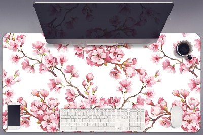 Large desk mat table protector pink flowers