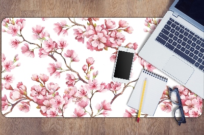 Large desk mat table protector pink flowers