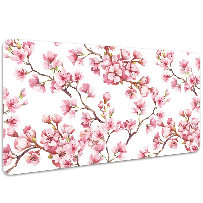 Large desk mat table protector pink flowers