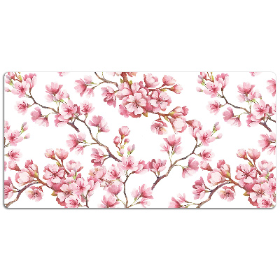 Large desk mat table protector pink flowers