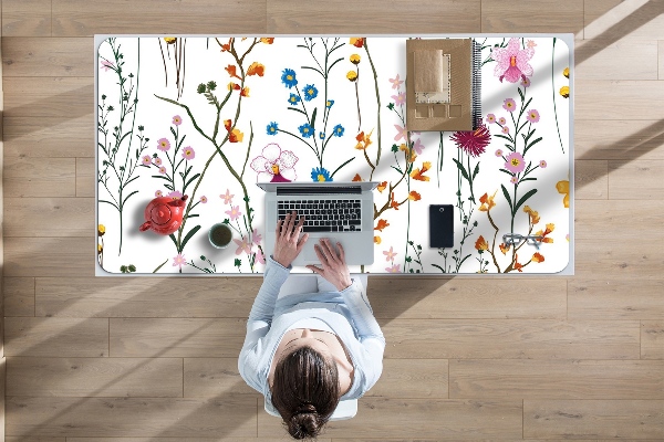 Large desk pad PVC protector Field flowers