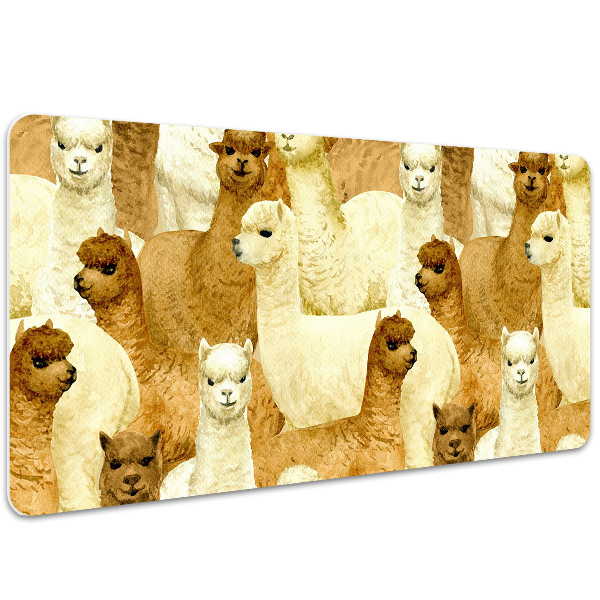 Large desk mat for children Alpacas