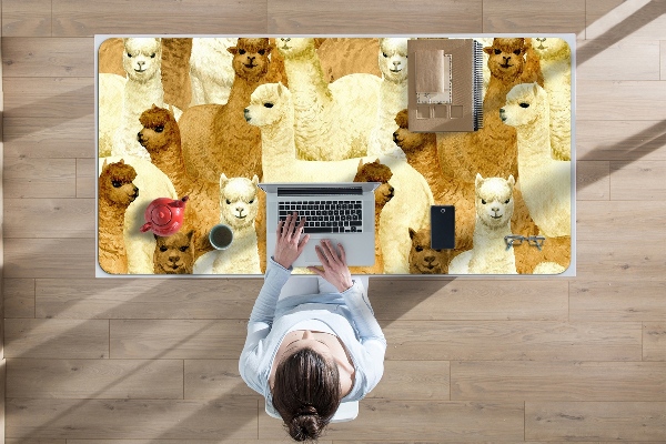 Large desk mat for children Alpacas