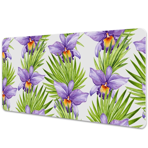 Full desk pad purple flowers