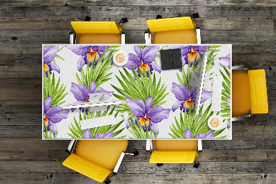 Full desk pad purple flowers