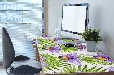 Full desk pad purple flowers