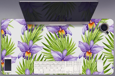 Full desk pad purple flowers