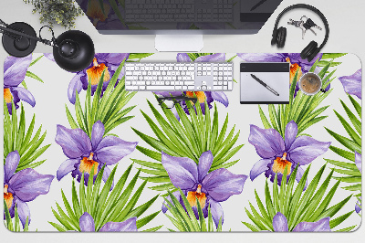 Full desk pad purple flowers