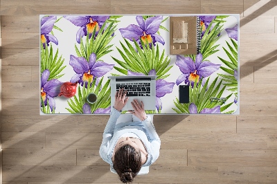 Full desk pad purple flowers