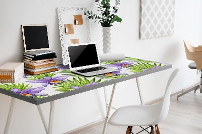 Full desk pad purple flowers