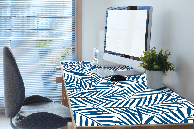 Desk mat geometric leaves