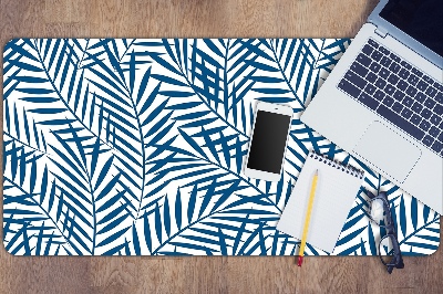 Desk mat geometric leaves