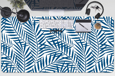 Desk mat geometric leaves