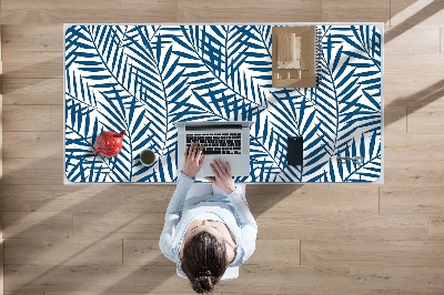 Desk mat geometric leaves