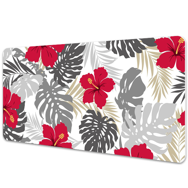 Large desk mat for children hibiscus