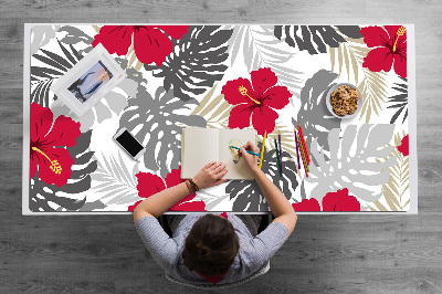 Large desk mat for children hibiscus