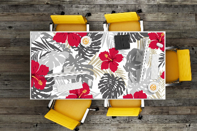 Large desk mat for children hibiscus