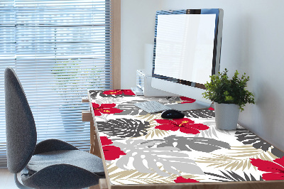 Large desk mat for children hibiscus