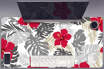 Large desk mat for children hibiscus