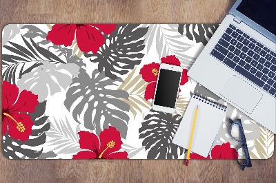 Large desk mat for children hibiscus