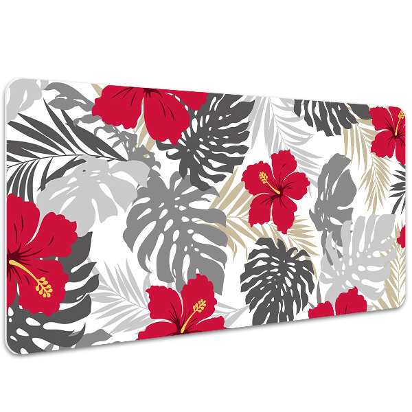 Large desk mat for children hibiscus