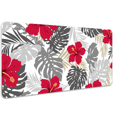 Large desk mat for children hibiscus