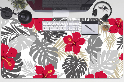 Large desk mat for children hibiscus