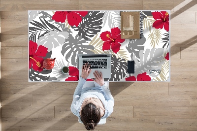 Large desk mat for children hibiscus