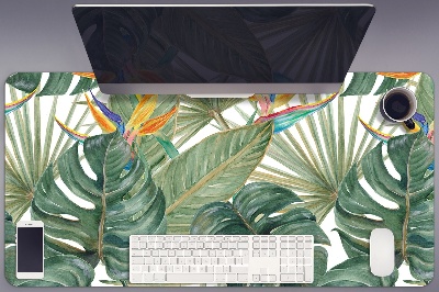 Desk pad painted leaves