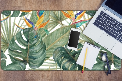 Desk pad painted leaves