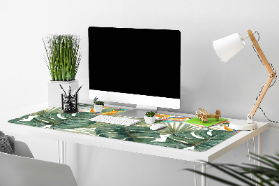 Desk pad painted leaves