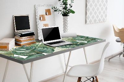 Desk pad painted leaves