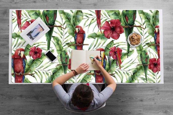 Full desk pad exotic parrots