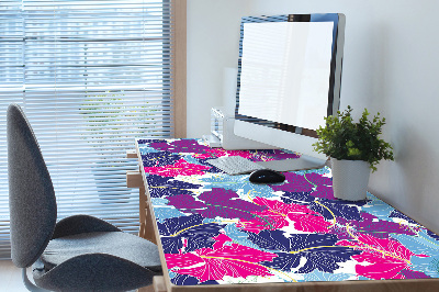 Large desk mat for children hibiscus