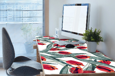 Large desk mat for children tulips