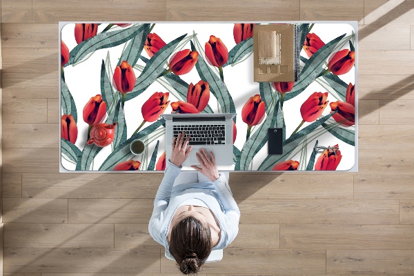 Large desk mat for children tulips