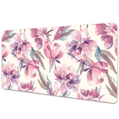 Large desk mat table protector pink flowers