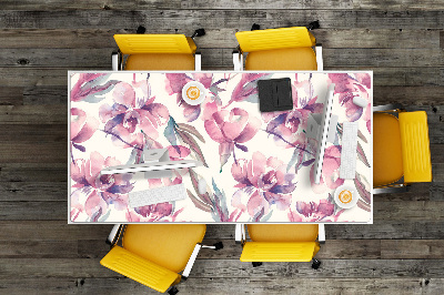 Large desk mat table protector pink flowers