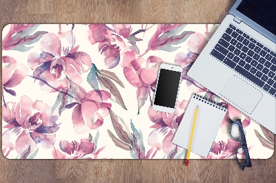 Large desk mat table protector pink flowers