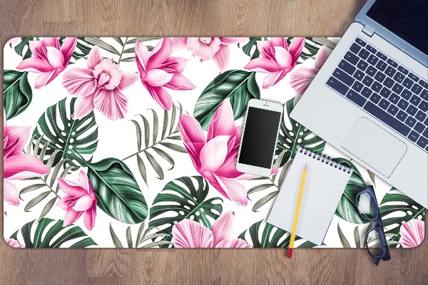 Large desk pad PVC protector pink Garden