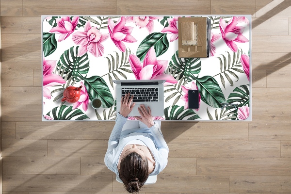 Large desk pad PVC protector pink Garden